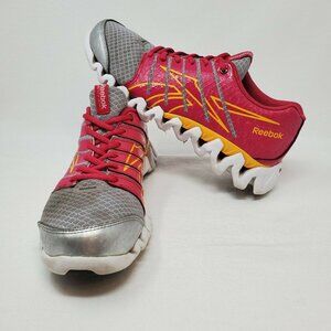 Size 7- Reebok Zigtech Shark Womens running Shoe Pink/Gray